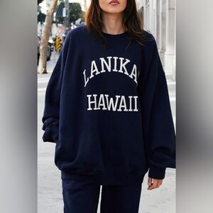 John Galt (Pacsun) Navy Blue “Lanikai Hawaii” Crewneck Sweatshirt